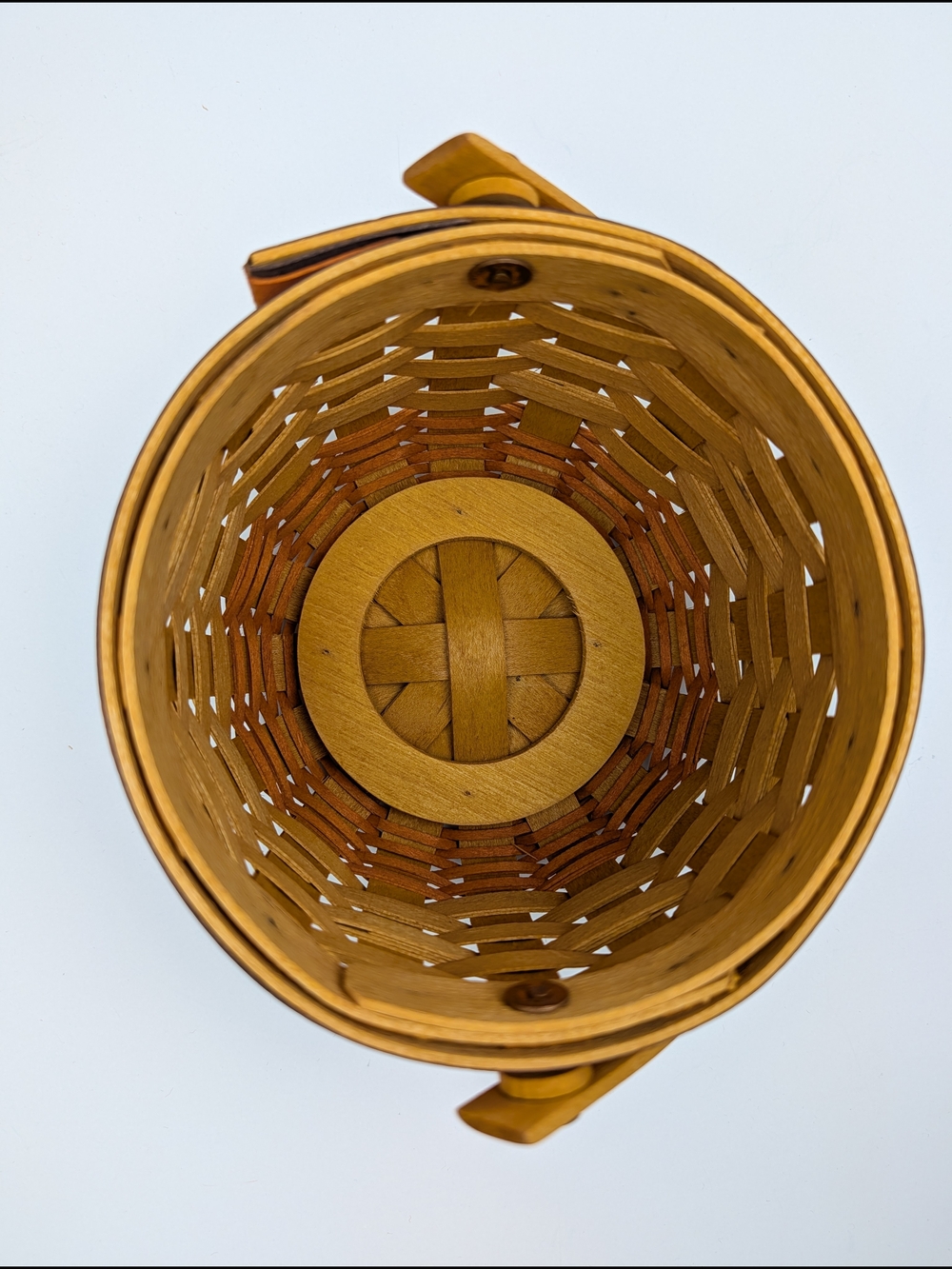Longaberger Little Pumpkin Basket/Stem Lid/Leaves Liner/Protector, Vintage 1997 - Picture 8 of 10